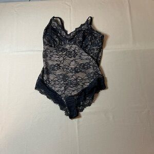 Black Lace Chemise with Intricate Detailing